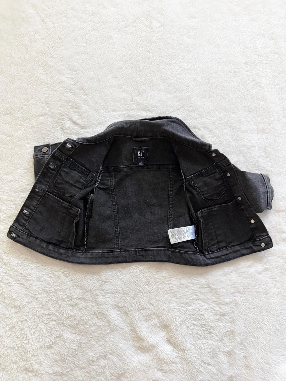 Gap Kids Puff Sleeve Icon Denim Jacket Black Size 3T